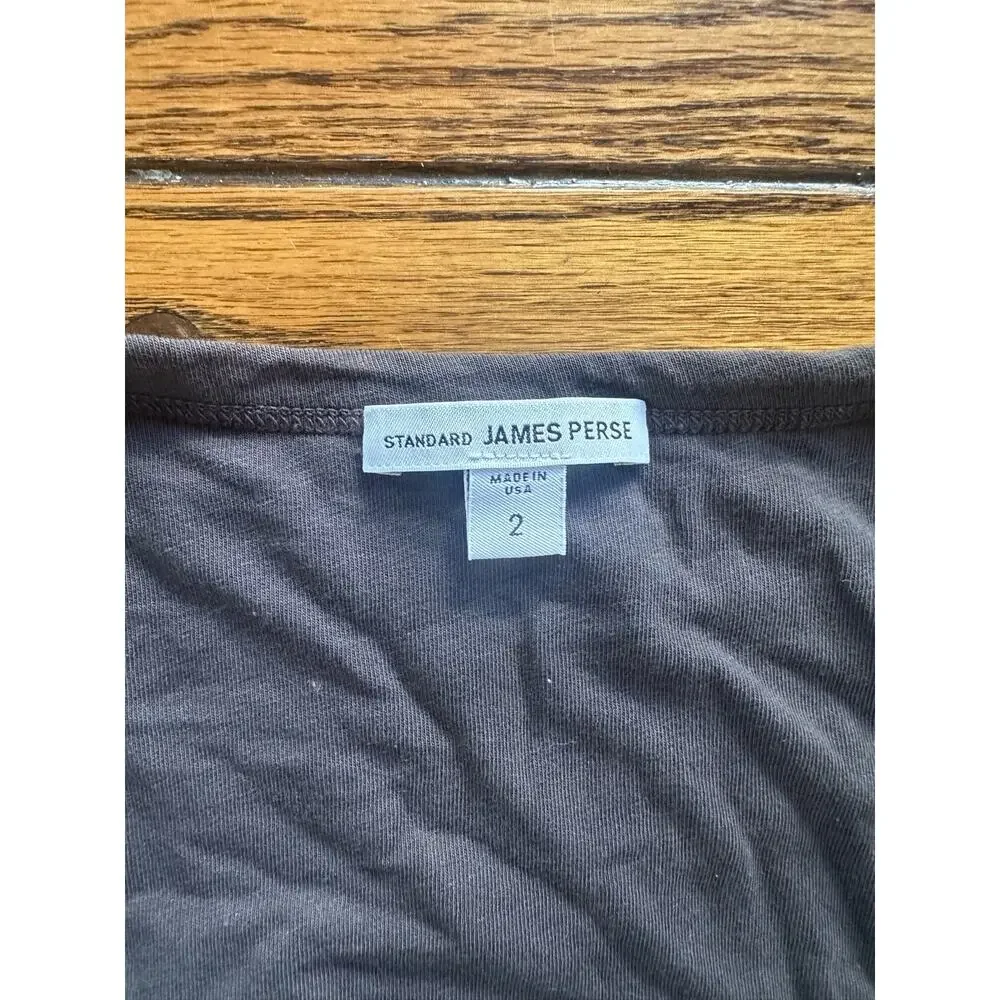 James Perse Midi Dress with Ruching on the sides size 2 Dark Grey - Picture 4 of 4